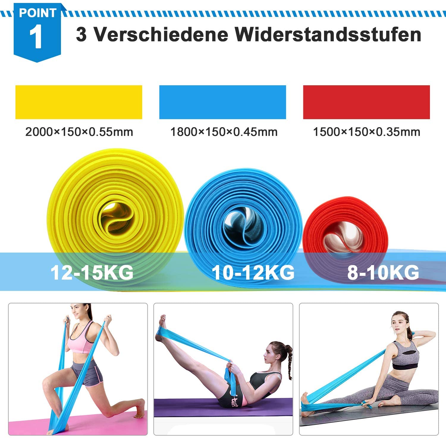 Elastic Fitness Bands 3Pcs Res - Crossfit Workout Gear avaliação e preço
