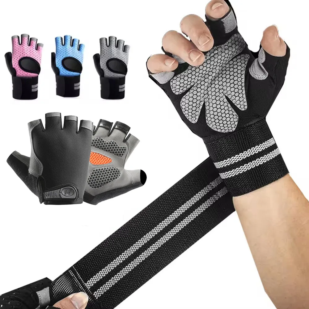 1Pair Half Finger Gym Fitness  - Crossfit Workout Gear avaliação e preço