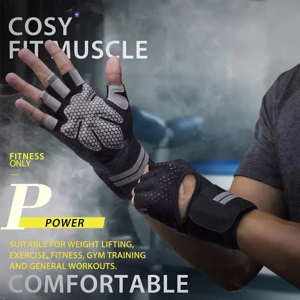 1Pair Half Finger Gym Fitness  - Crossfit Workout Gear avaliação e preço