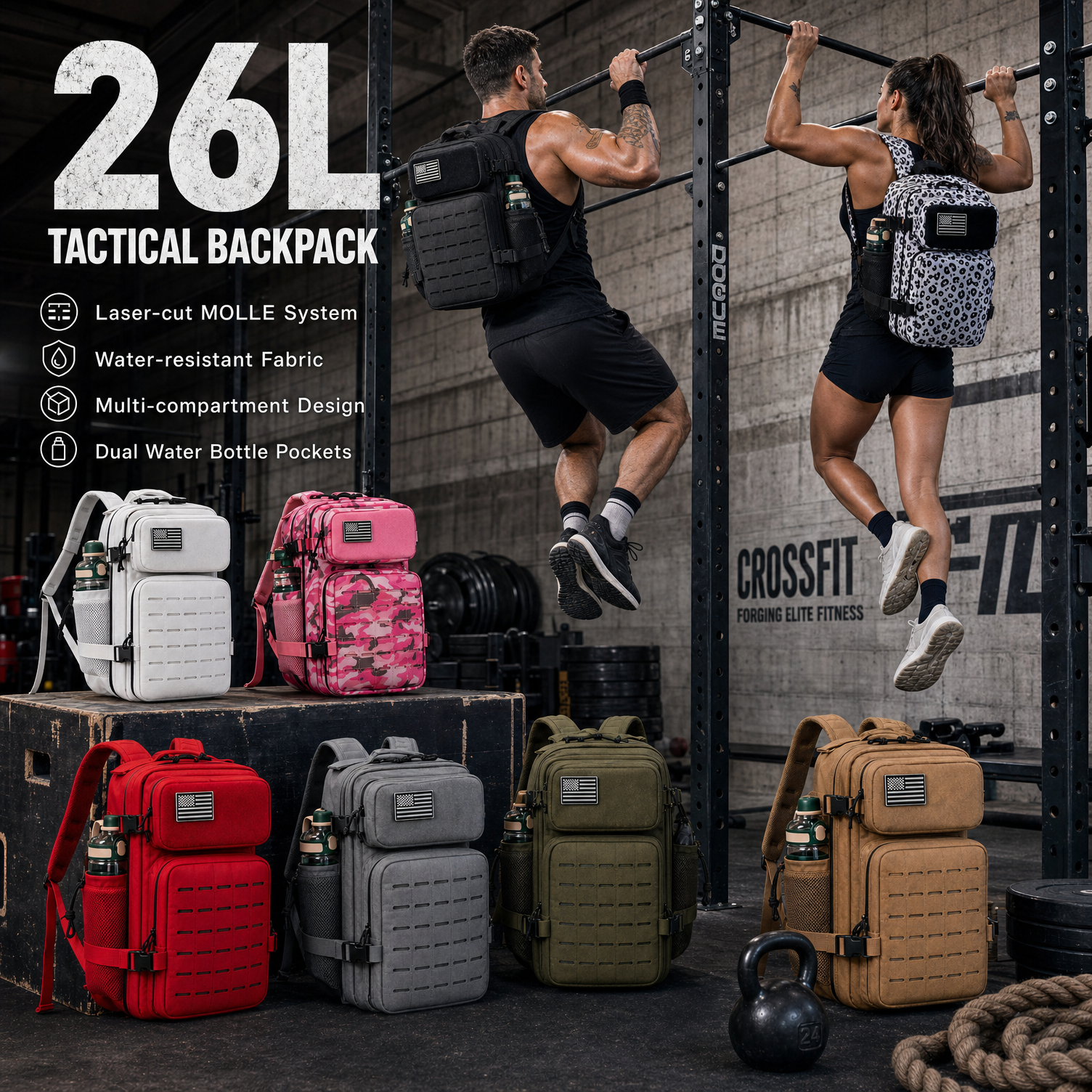 26L Gym Backpack for Men with  - Crossfit Workout Gear avaliação e preço