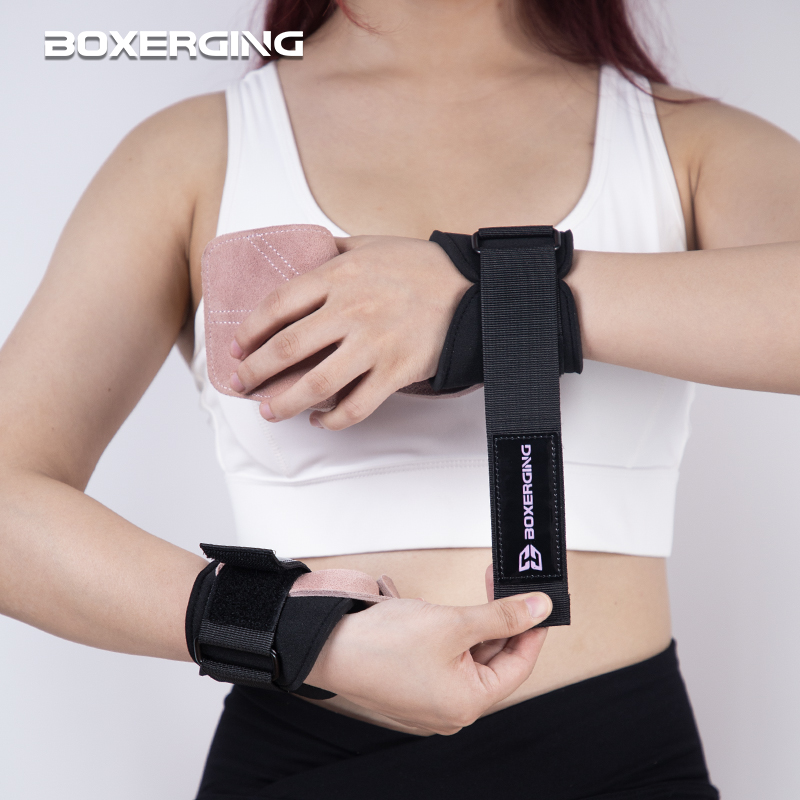 Cowhide Gym Gloves Grips Anti- - Crossfit Workout Gear avaliação e preço