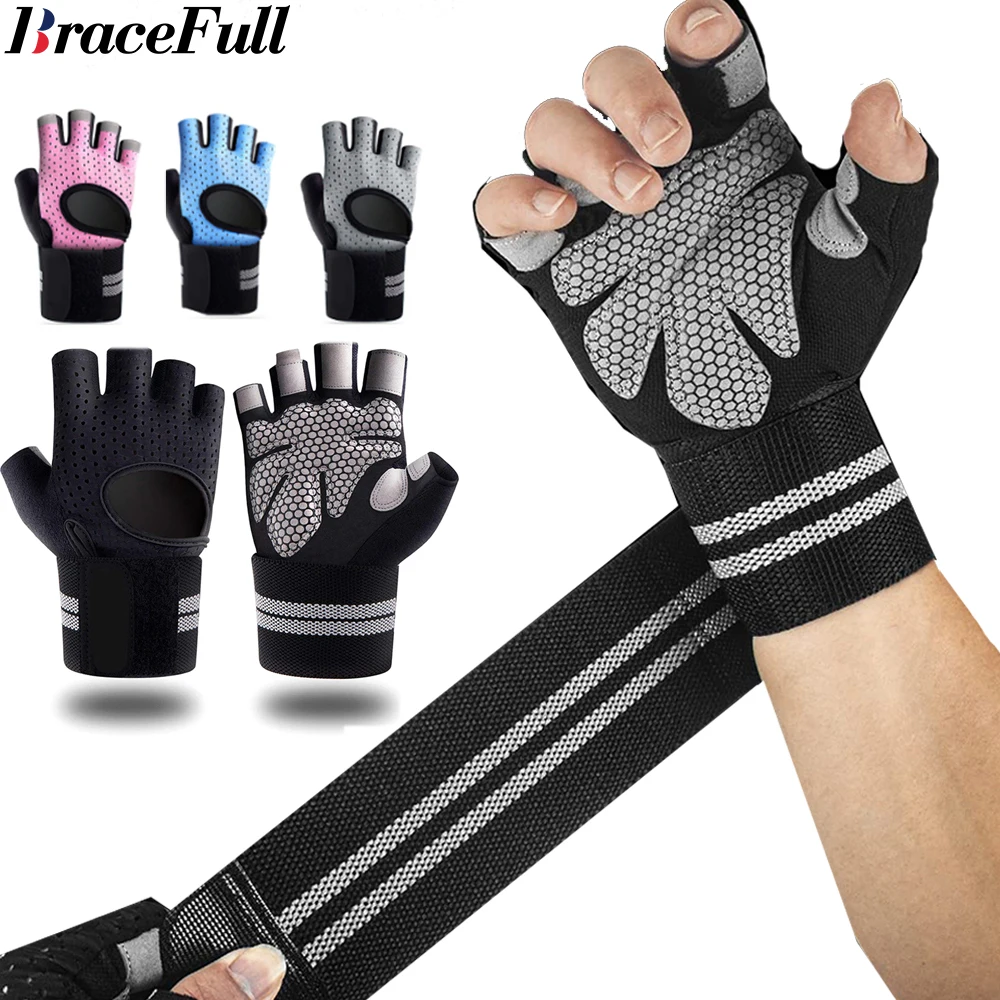 1Pair Half Finger Gym Fitness  - Crossfit Workout Gear avaliação e preço