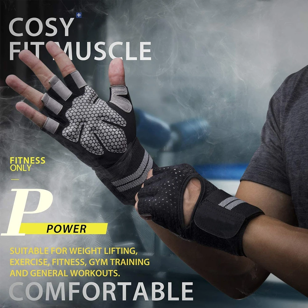 1Pair Half Finger Gym Fitness  - Crossfit Workout Gear avaliação e preço