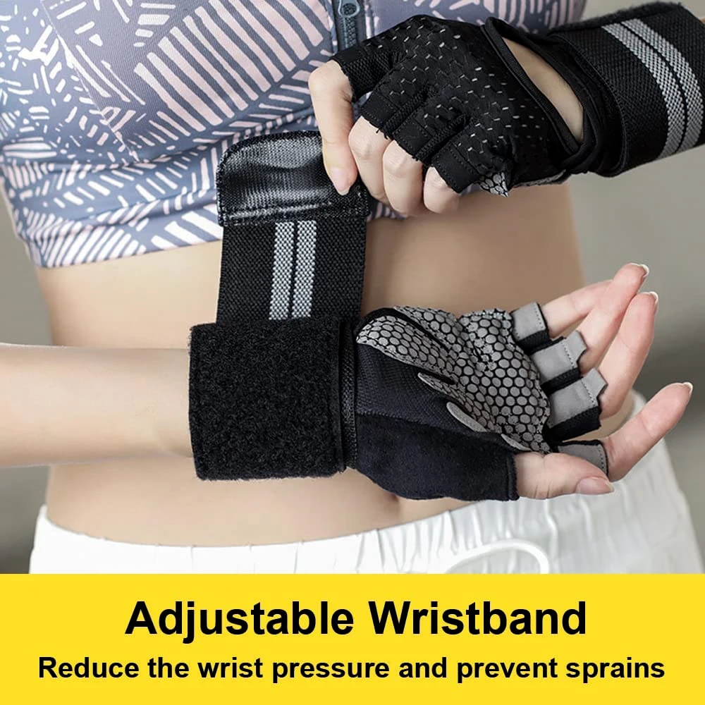 1Pair Half Finger Gym Fitness  - Crossfit Workout Gear avaliação e preço