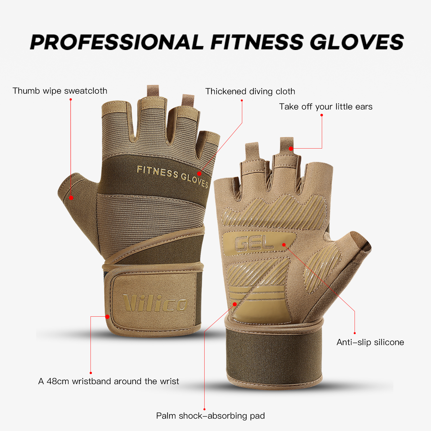 Cycling Gloves Half Finger Gym - Crossfit Workout Gear avaliação e preço